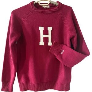 Hillflint Harvard Crimson H Collegiate Sweater Ivy League KAO Knit Mens Medium